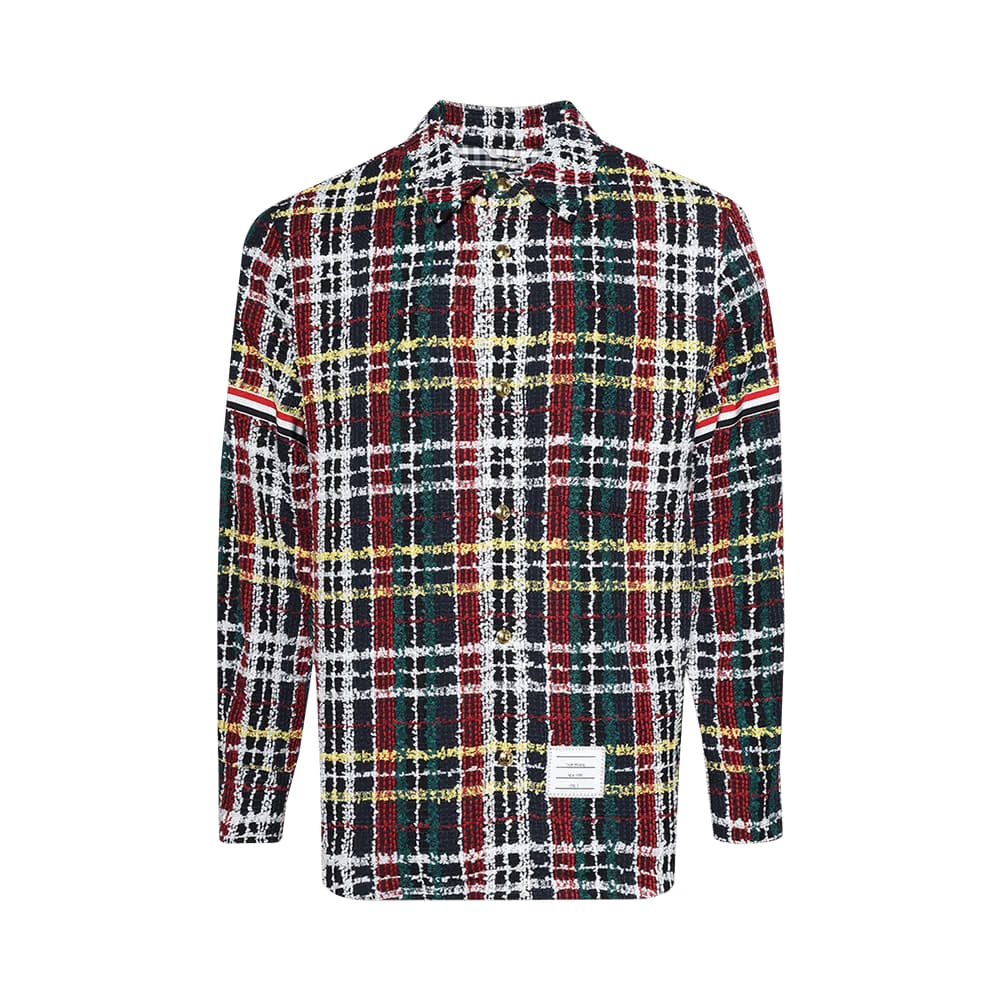 Thom Browne Snap Front Shirt Jacket Multicolor