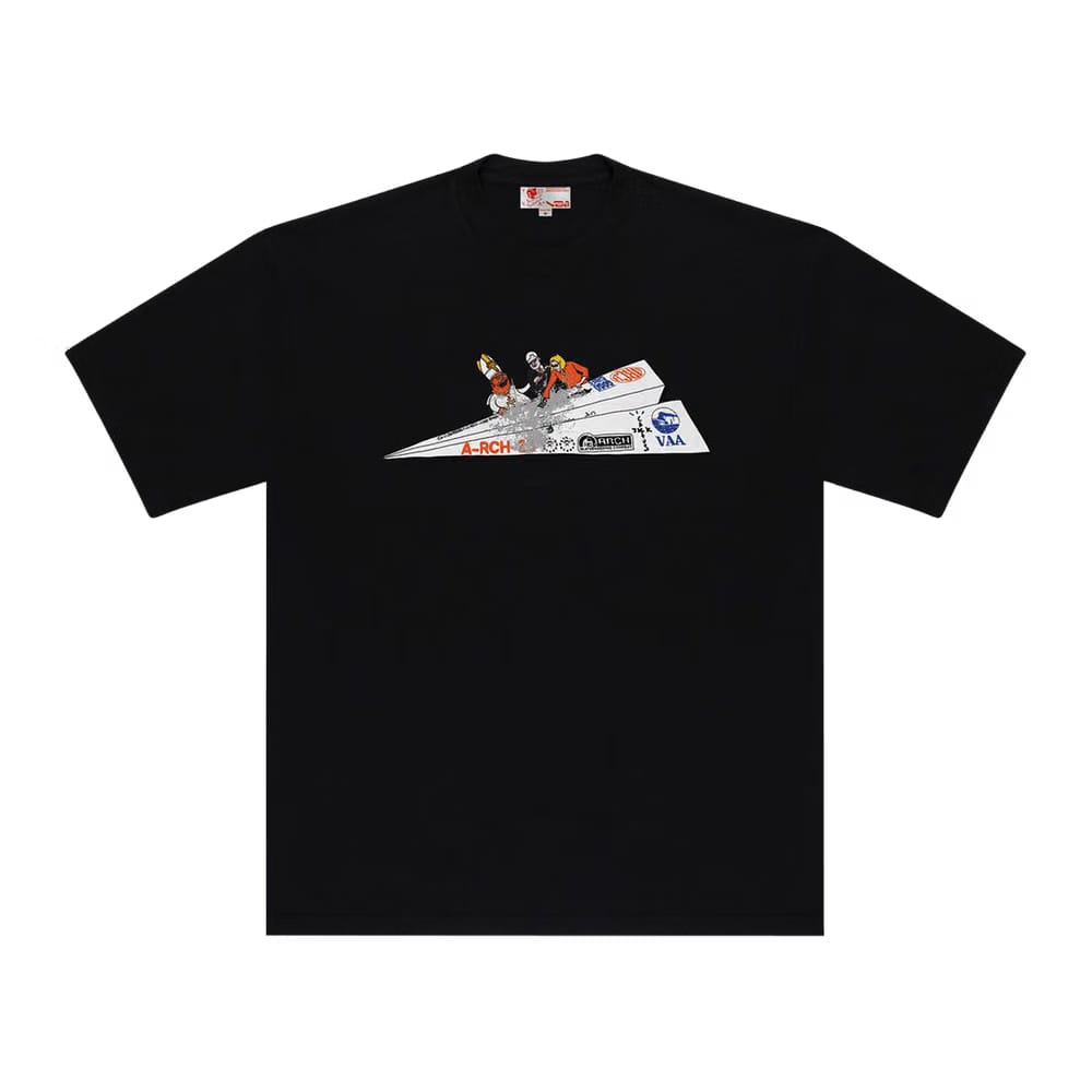 Cactus Jack by Travis Scott x Virgil Abloh x ARCH Paper Plane T-Shirt Black