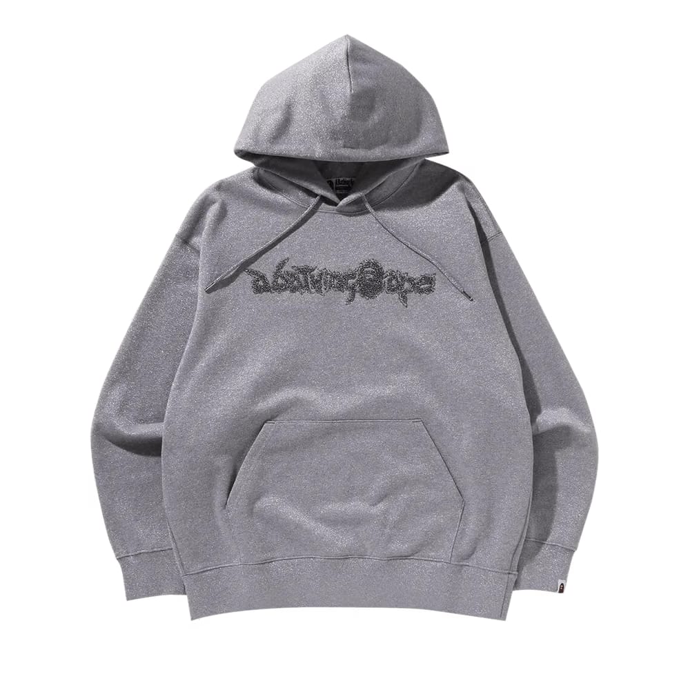 BAPE Metallic Yarn Pullover Hoodie Grey