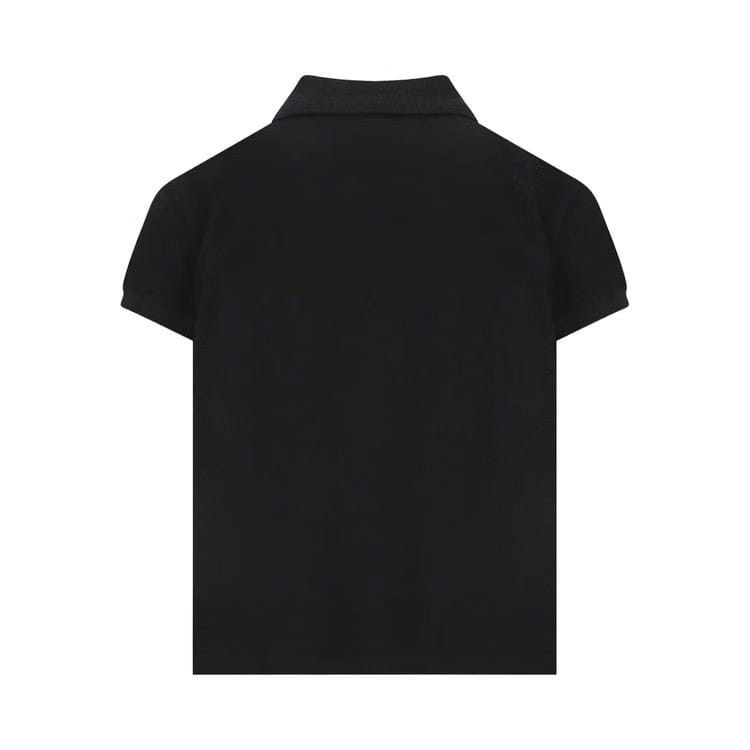 Balenciaga Shorts-Sleeve Polo T-Shirt Black/White