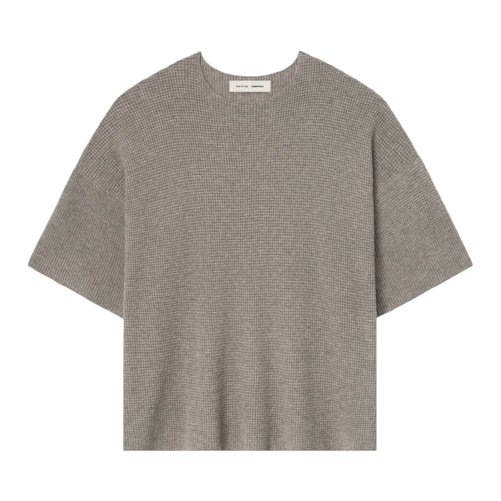 Fear of God Essentials Waffle Shorts Sleeve Sweater Homestead Heather