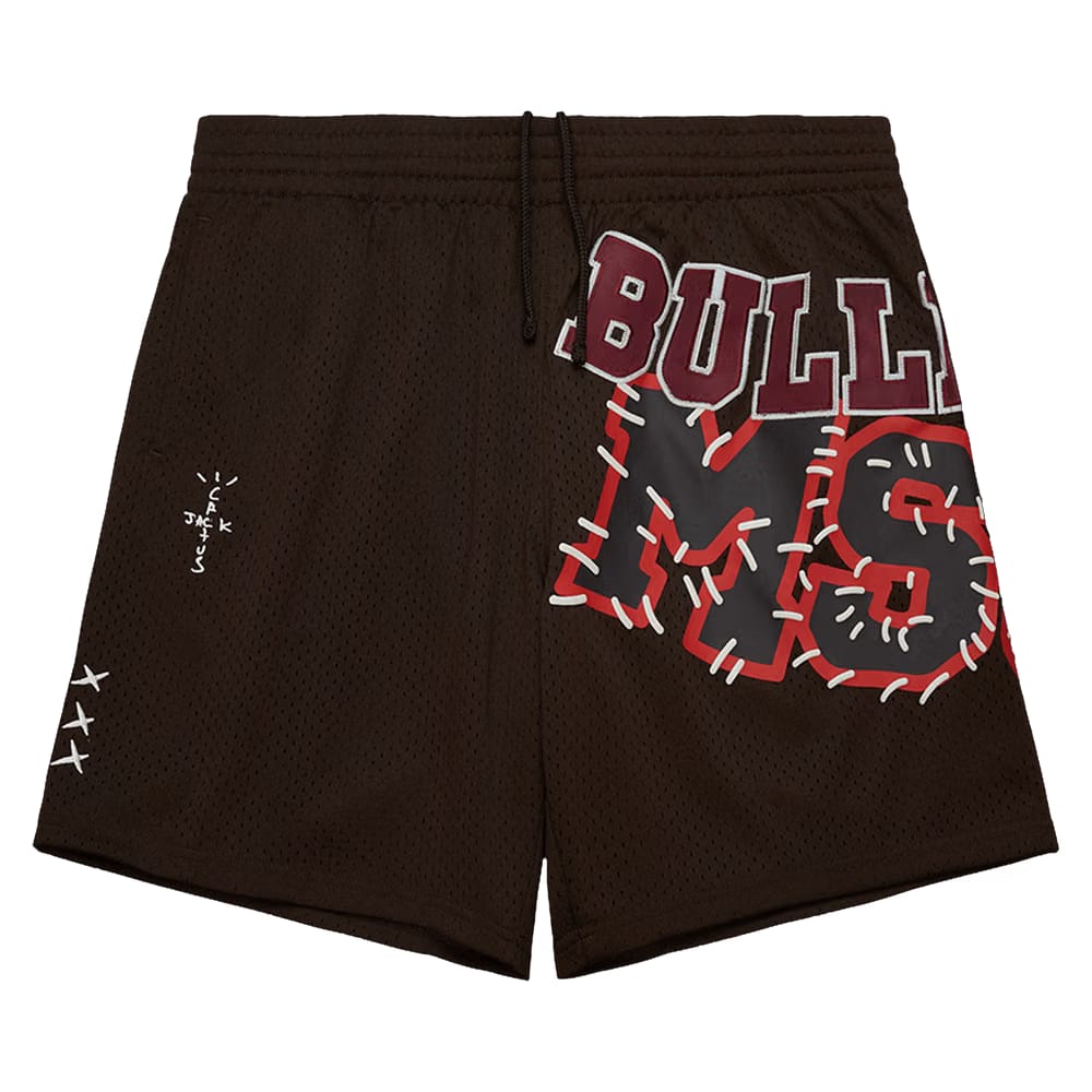 Cactus Jack by Travis Scott x Mitchell & Ness Mississippi State University Shorts Brown