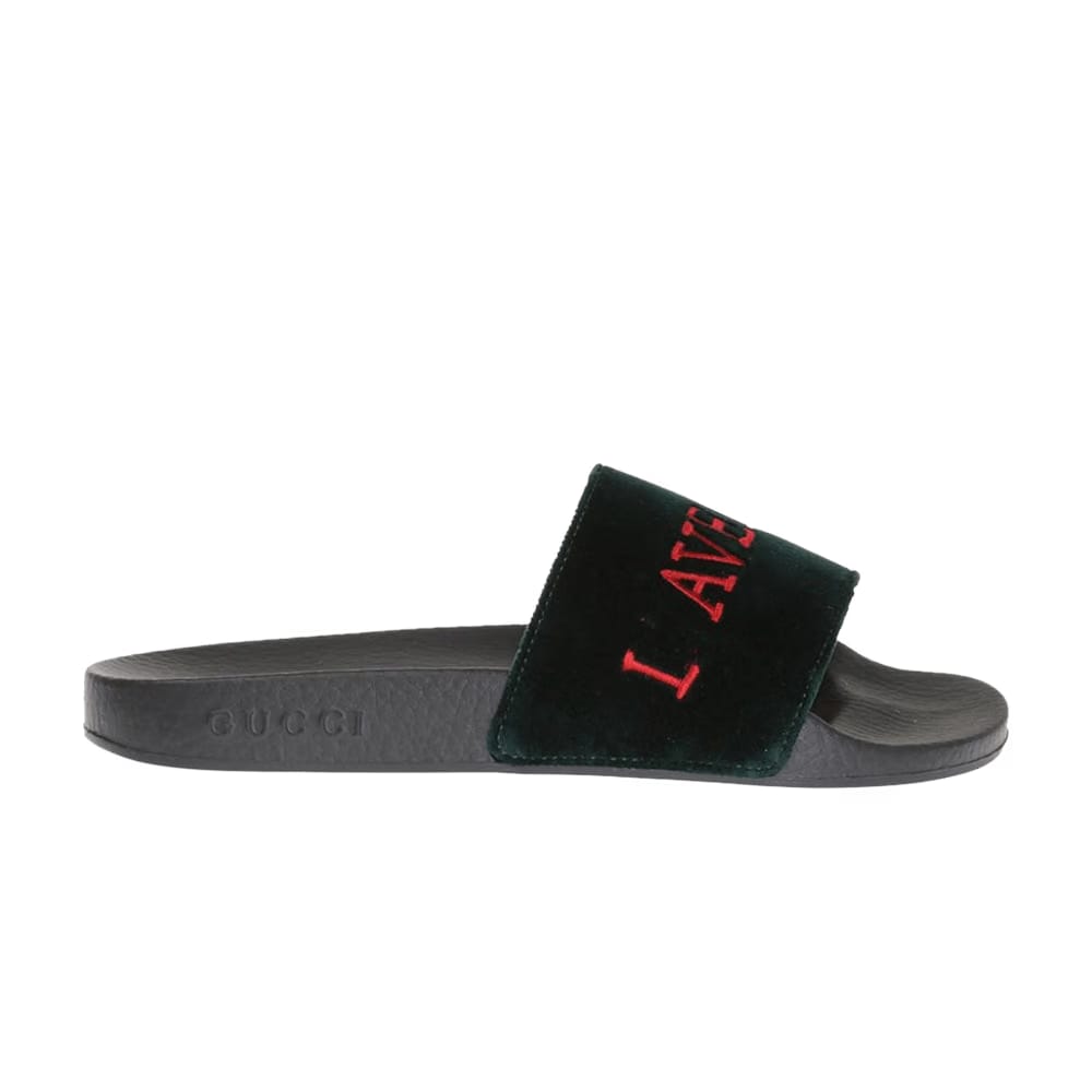 Gucci Velvet Slides 'L'aveugle Par Amour - Black'