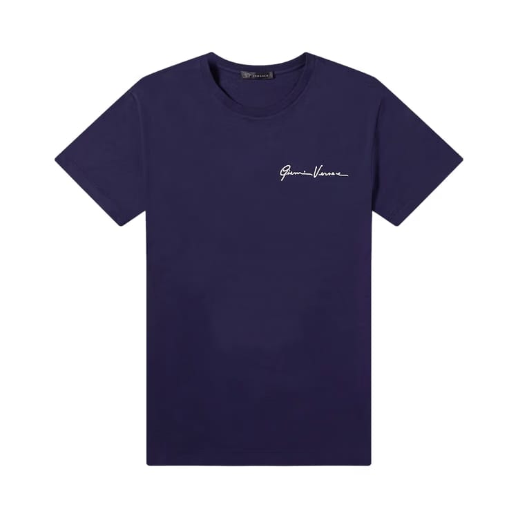 Versace GV Signature Embroidered T-Shirt Navy