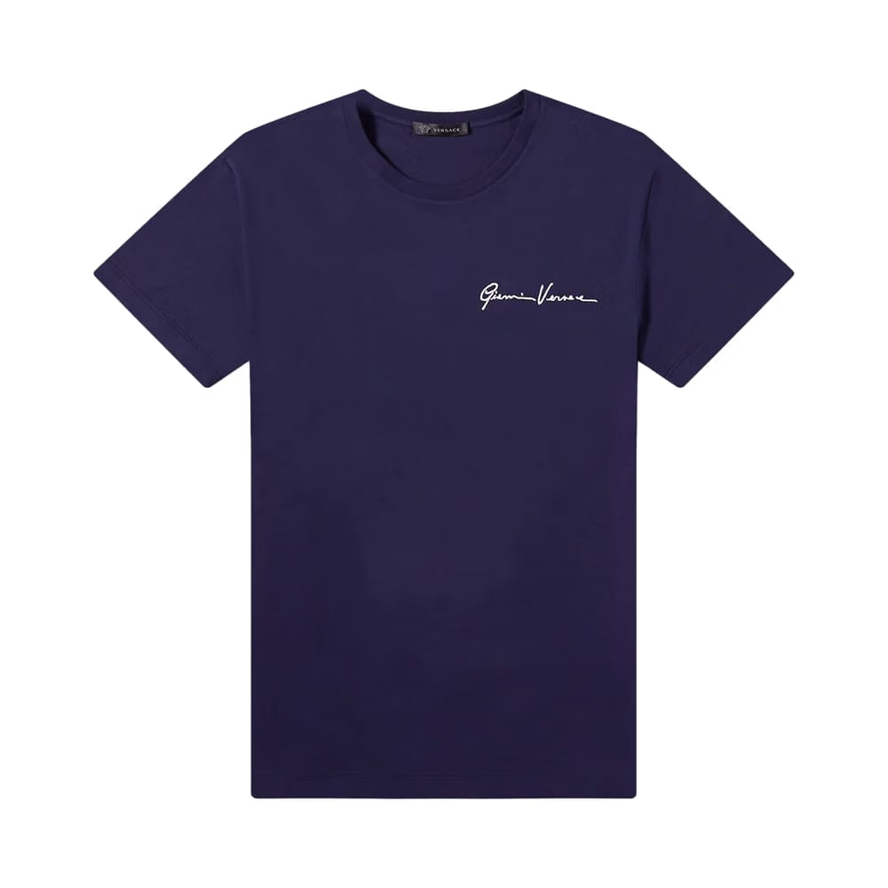 Versace GV Signature Embroidered T-Shirt Navy