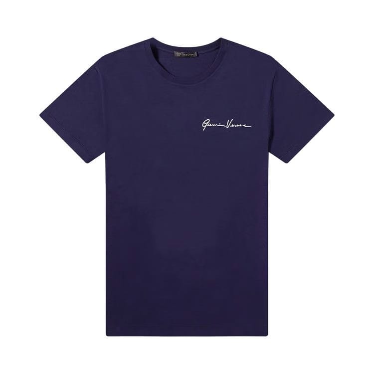 Versace GV Signature Embroidered T-Shirt Navy