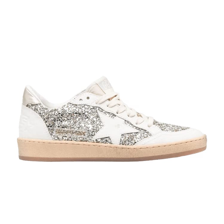 Golden Goose Wmns Ball Star Sneakers 'Platinum White Glitter'