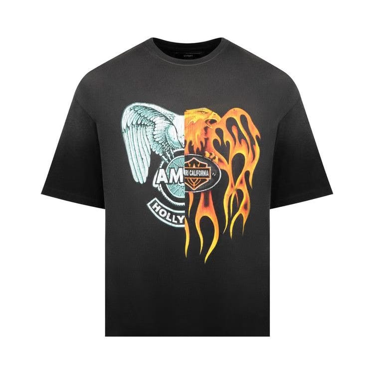 Amiri Spliced Logo T-Shirt Black