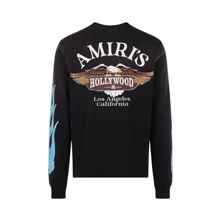 Amiri Eagle Flames Long-Sleeve T-Shirt Black