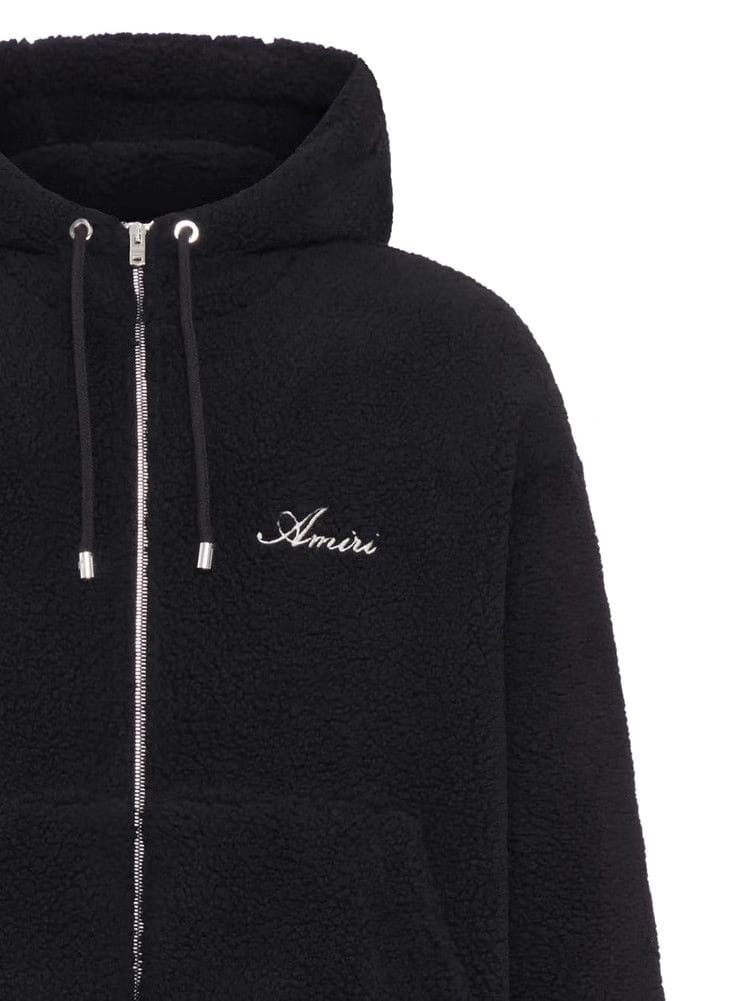 Amiri Bones Fleece Zip Hoodie Black