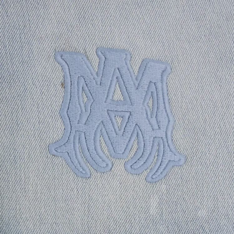 Amiri MA Denim Zip Hoodie Perfect Antique Indigo