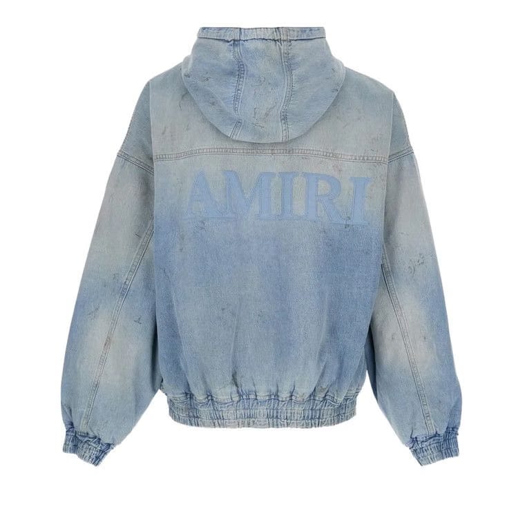 Amiri MA Denim Zip Hoodie Perfect Antique Indigo