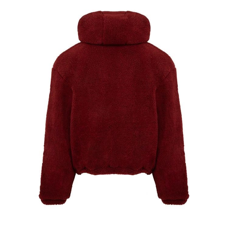 Amiri Bones Fleece Zip Hoodie Deep Red