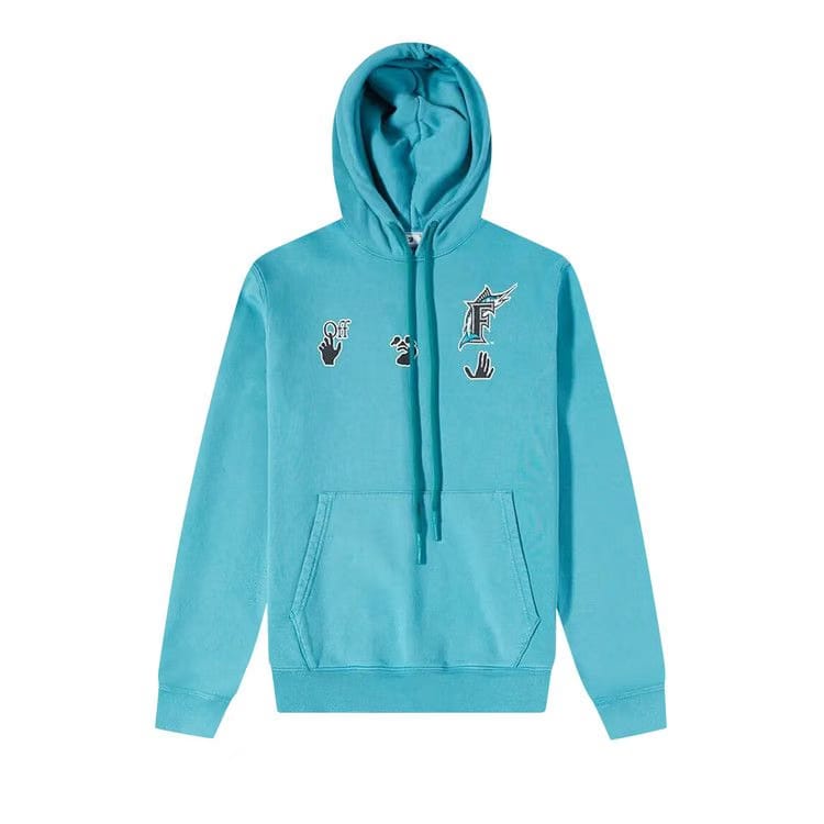 Off-White MLB Miami Marlins Hoodie Lake Blue/Black