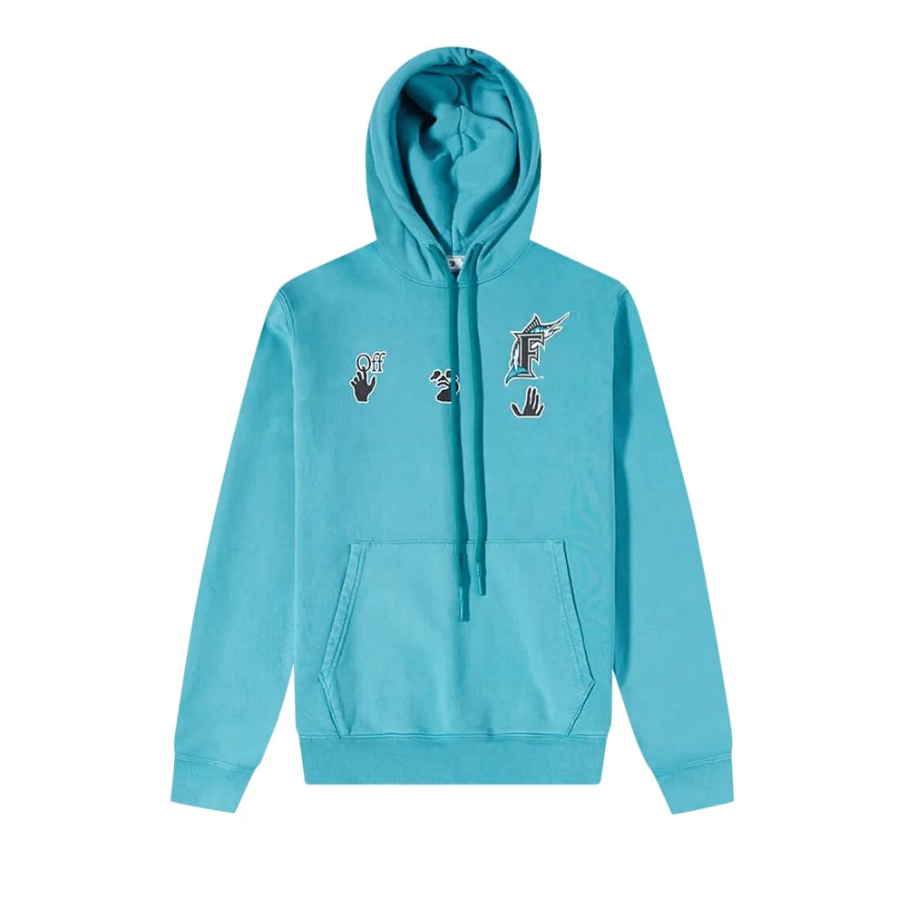 Off-White MLB Miami Marlins Hoodie Lake Blue/Black