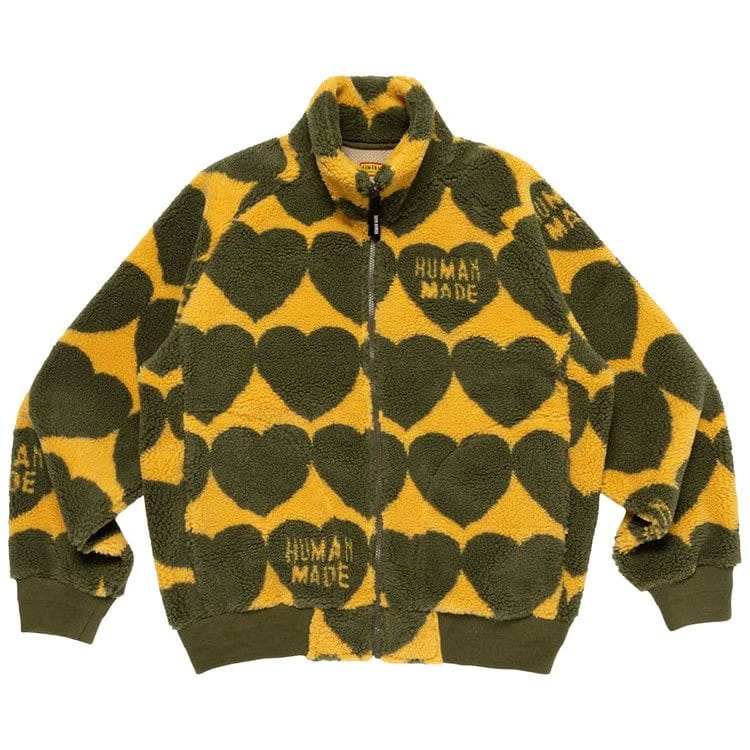 Human Made Heart Fleece Jacket Olive Drab