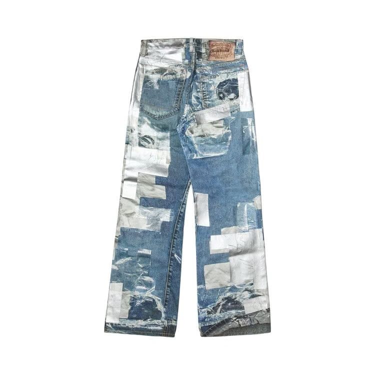 Acne Studios Printed Tape Jeans Blue