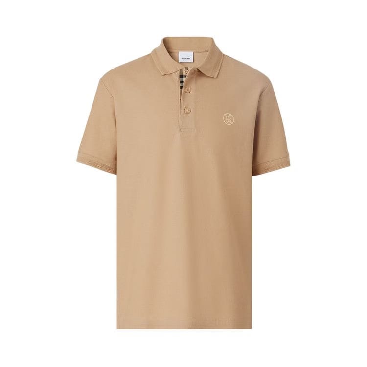 Burberry Monogram Motif Piqué Polo Shirt Soft Fawn