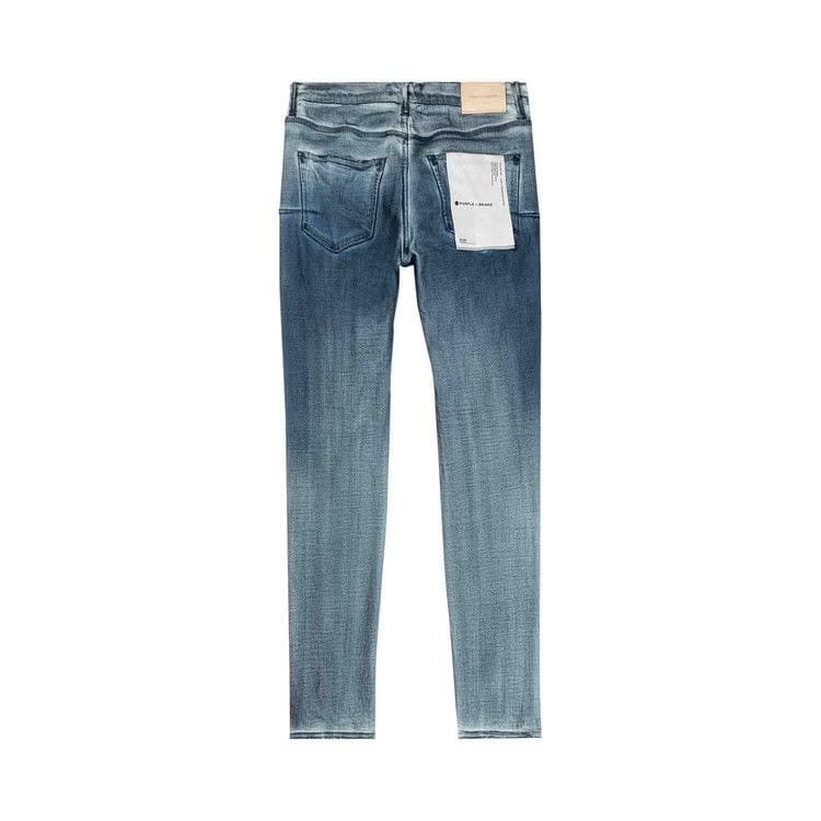 PURPLE BRAND Stained Cobalt Low Rise Slim Jeans Light Indigo