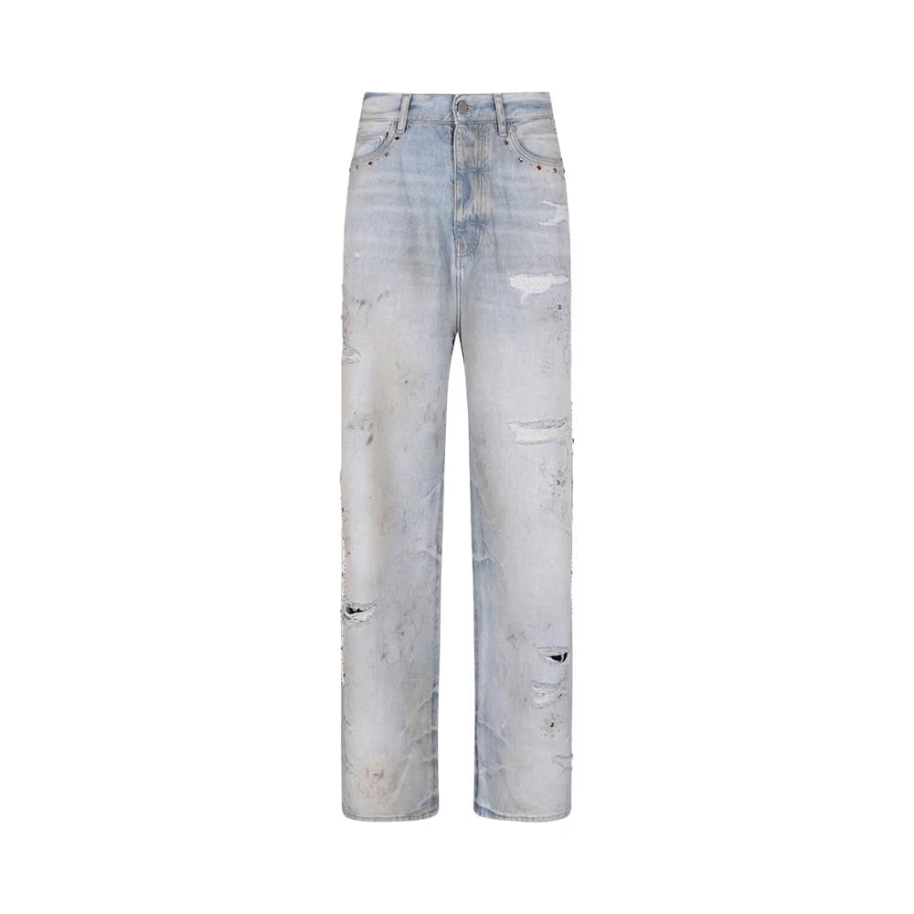 Amiri Bones Studded Baggy Jean Perfect Antique Indigo