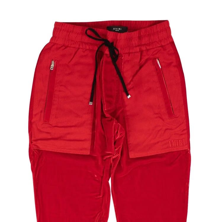 Amiri Velvet Commando Patch Pants Red