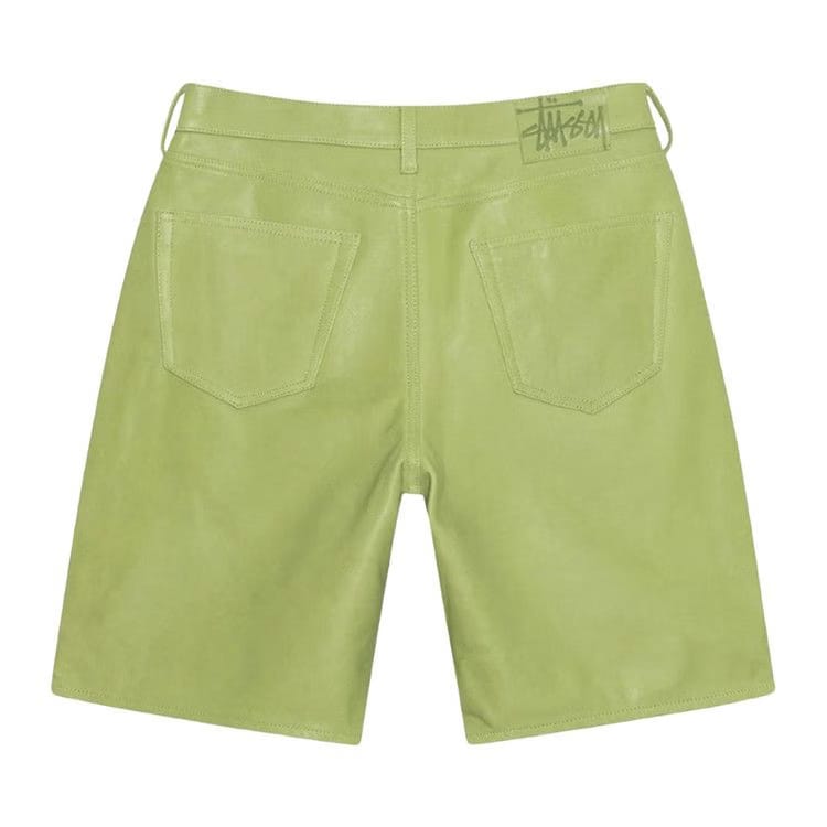 Stussy Big Ol Leather Shorts Lime