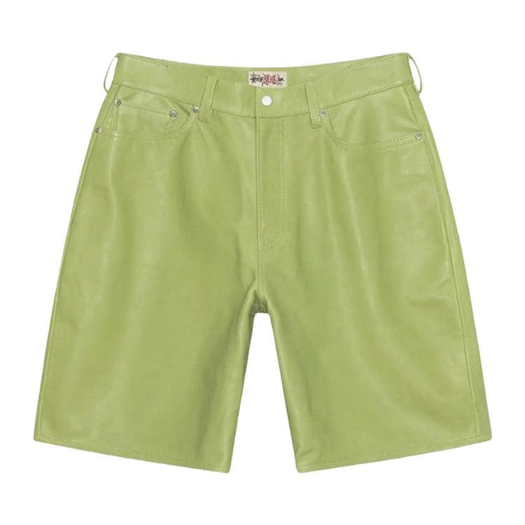Stussy Big Ol Leather Shorts Lime