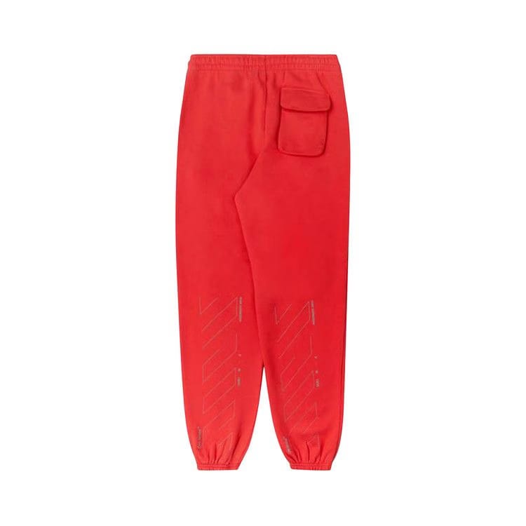 Off-White Unfinished Slim Sweatpant Red/Silver
