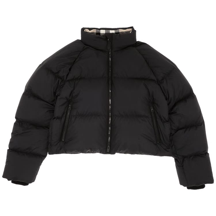 Burberry Alsham Crop Down Puffer Jacket Black