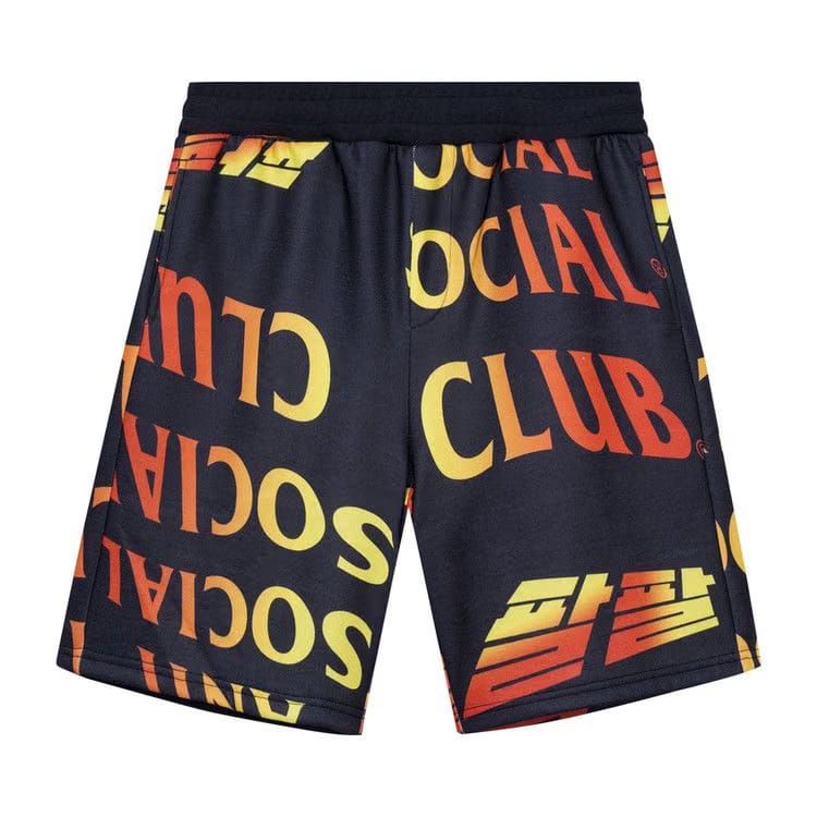 Anti Social Social Club Whisped Terry Fleece Shorts Black