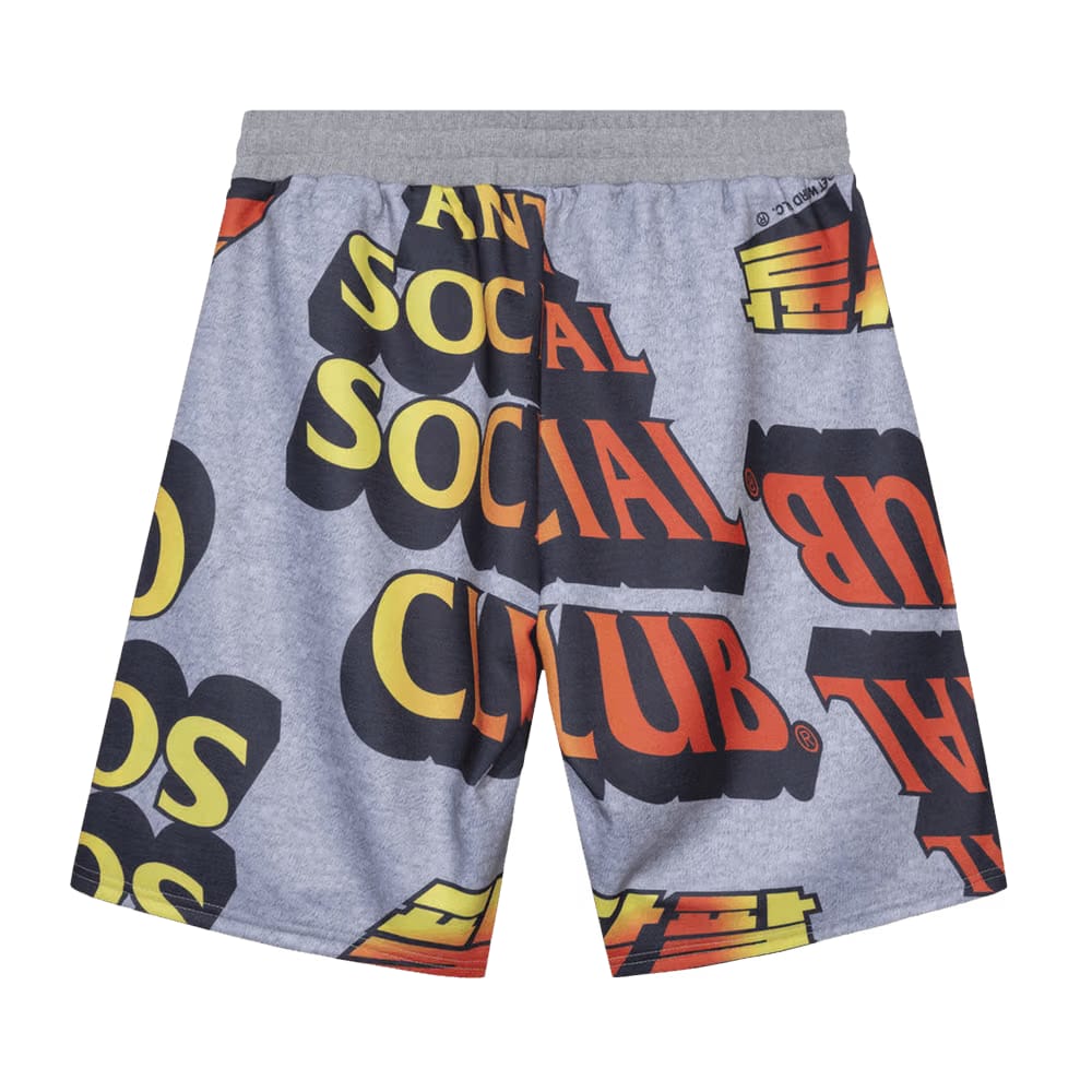Anti Social Social Club Whisped Terry Fleece Shorts Grey