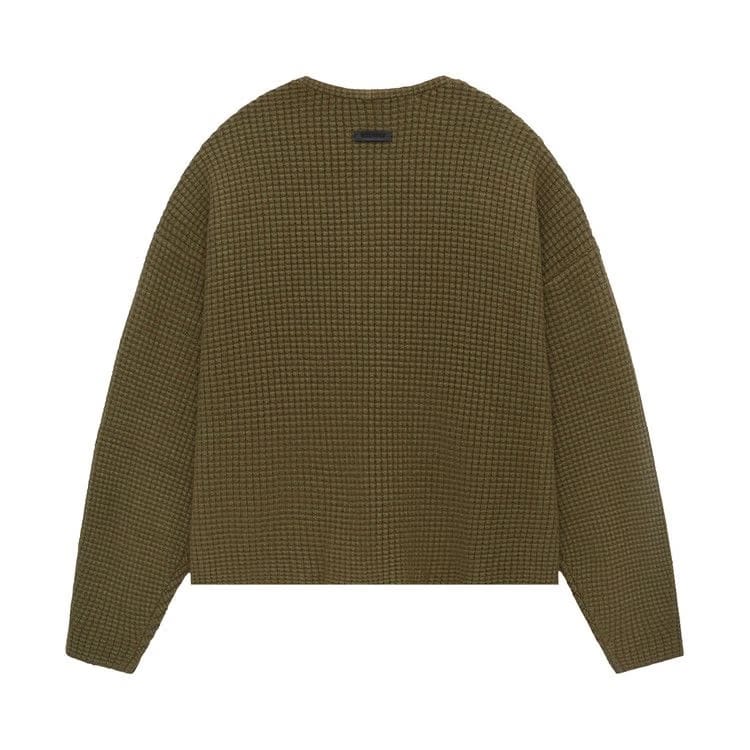 Fear of God Essentials Heavy Waffle Cardigan Olive