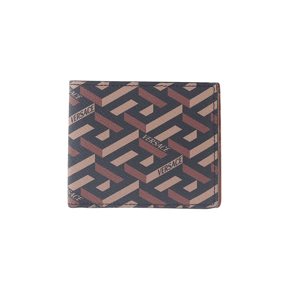 Versace La Greca Signature Bifold Wallet Black/Caramel