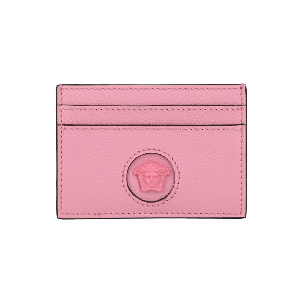 Versace La Medusa Leather Card Holder Pink
