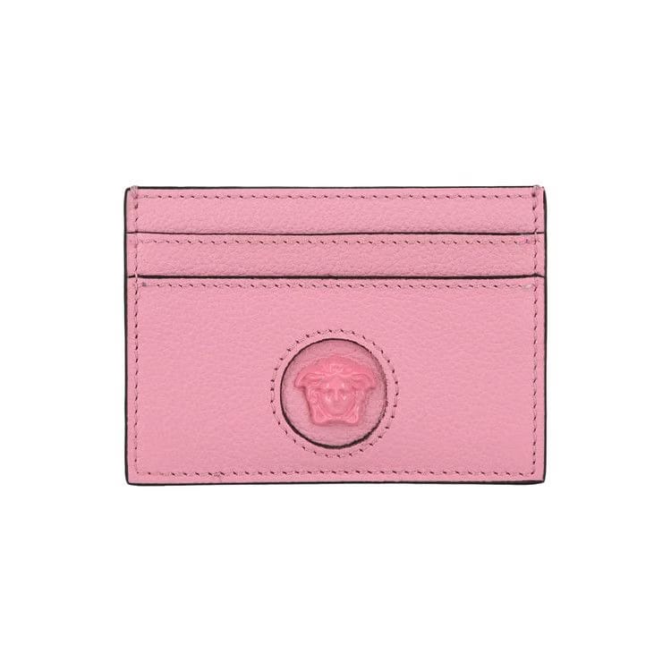 Versace La Medusa Leather Card Holder Pink