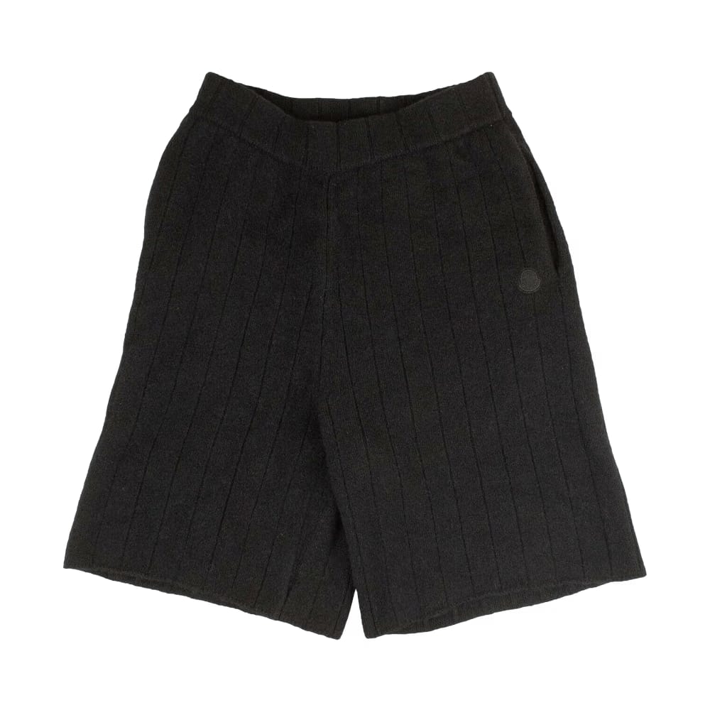 Moncler Ribbed Knit Shorts Black