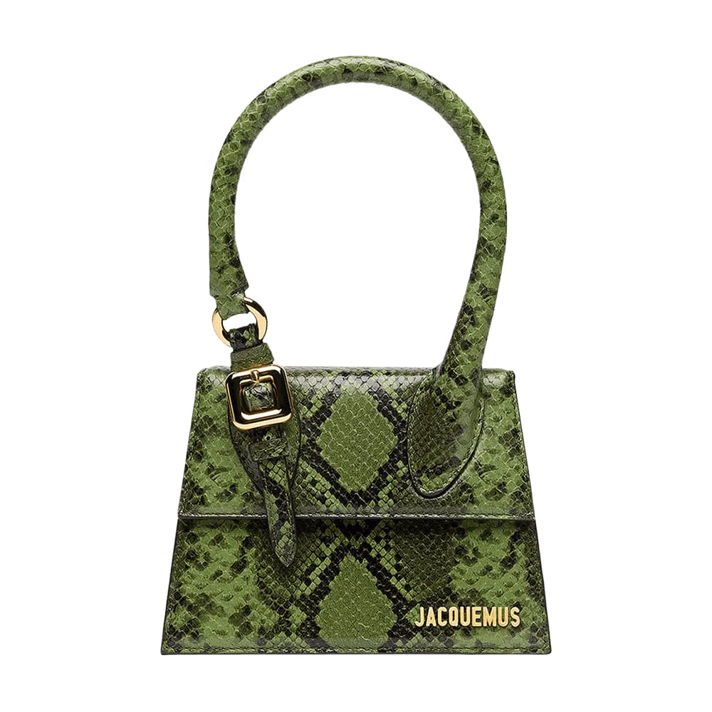 Jacquemus The Medium Chiquito With Buckle Signature Buckled Handbag Green