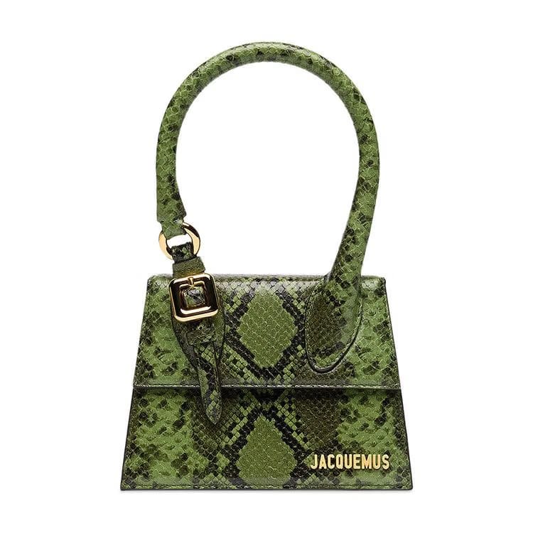 Jacquemus The Medium Chiquito With Buckle Signature Buckled Handbag Green