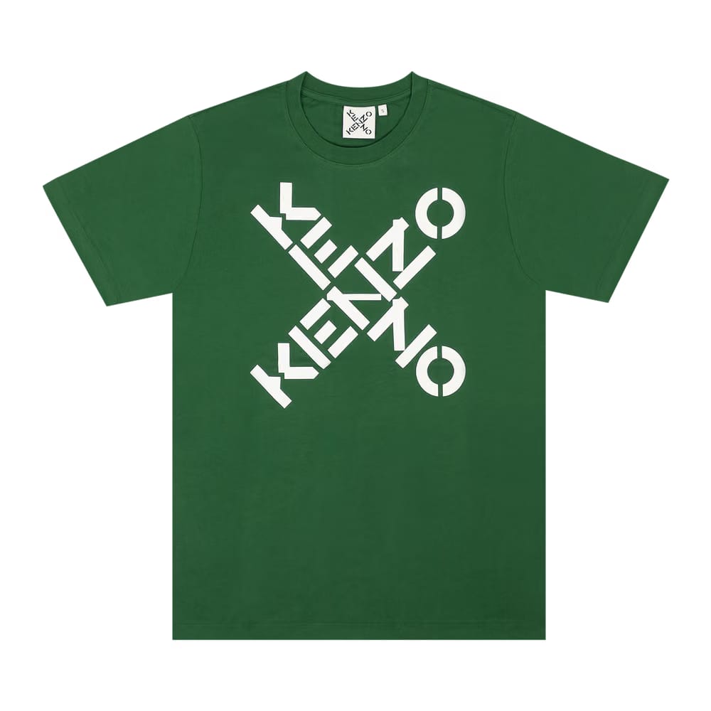 Kenzo Big x Logo Shorts-Sleeve T-Shirt Green
