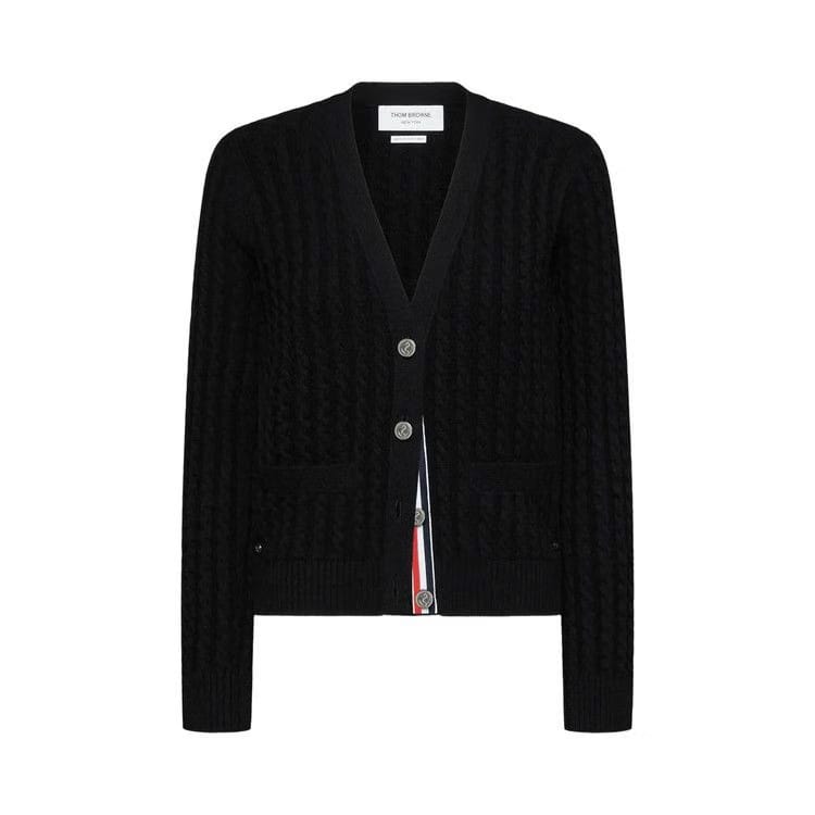 Thom Browne Classic V Neck Cashmere Cardigan Black