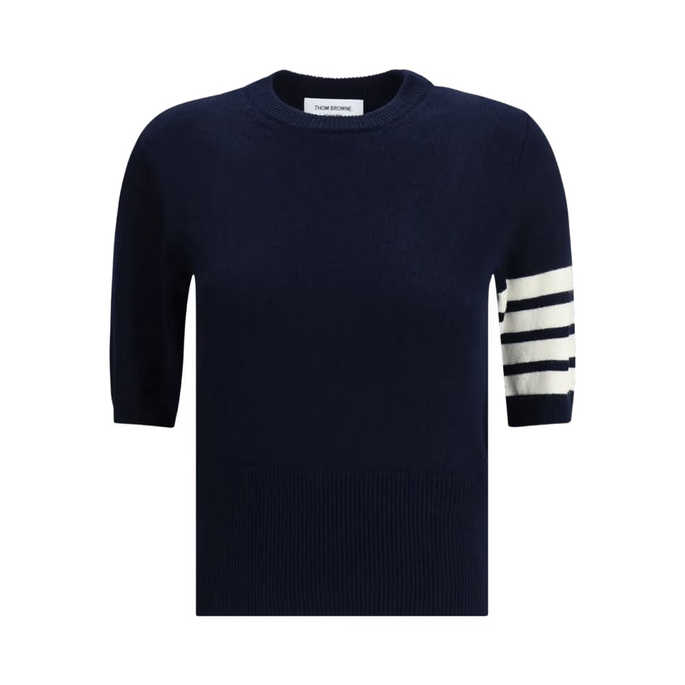 Thom Browne Classic Fit Shorts-Sleeve T-Shirt Navy
