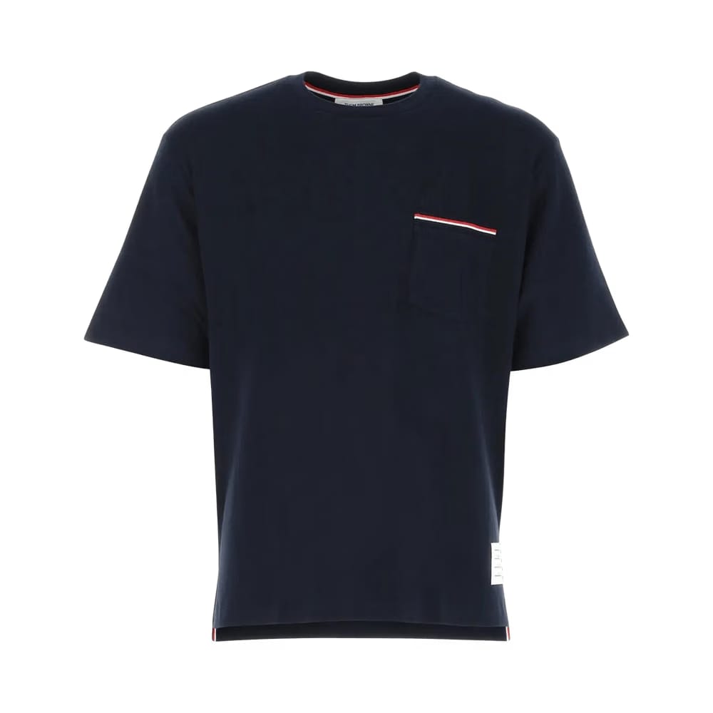 Thom Browne Shorts-Sleeve T-Shirt Navy