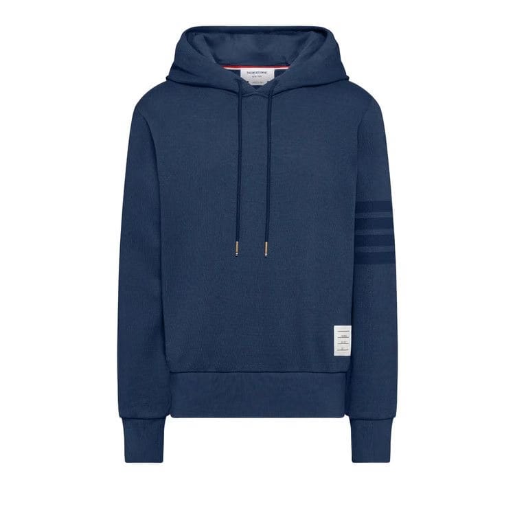 Thom Browne Overdyed Long-Sleeve Hoodie Pullover Navy
