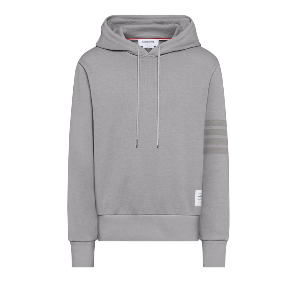 Thom Browne 4 Bar Overdyed Hoodie Pullover Light Grey