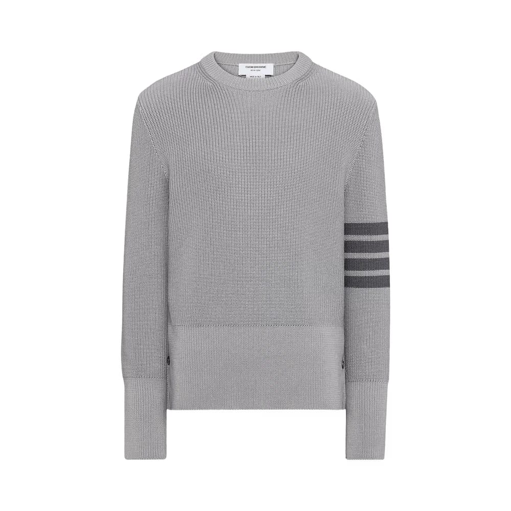 Thom Browne Classic Crew Neck Pullover Light Grey
