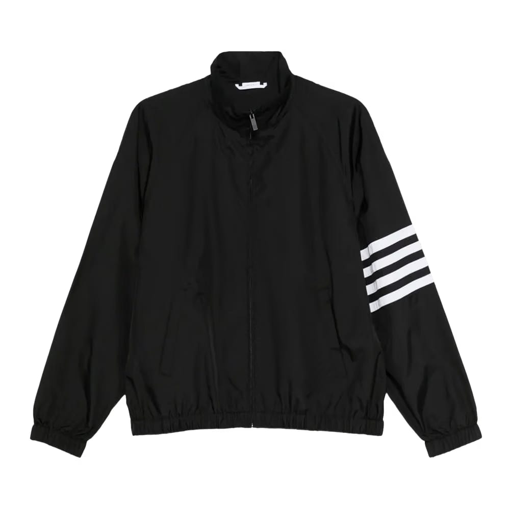 Thom Browne Zip Front Raglan Track Jacket Black