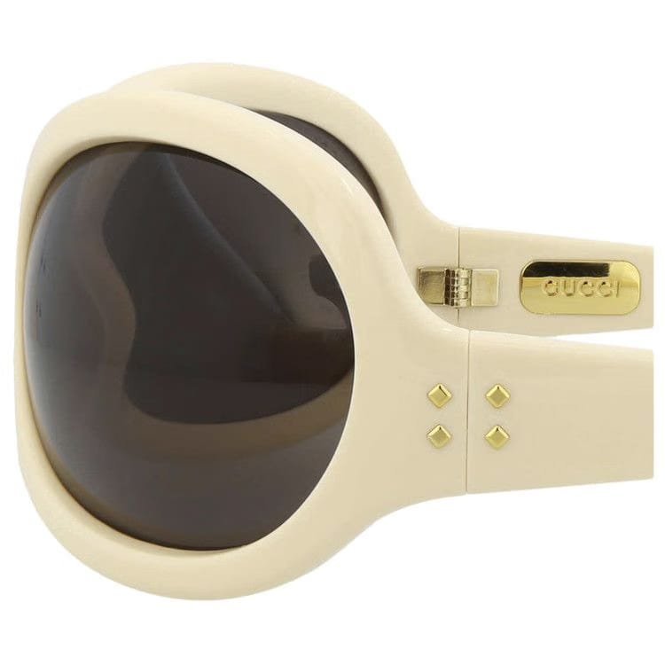 Gucci Wrap Around Sunglasses White/Brown