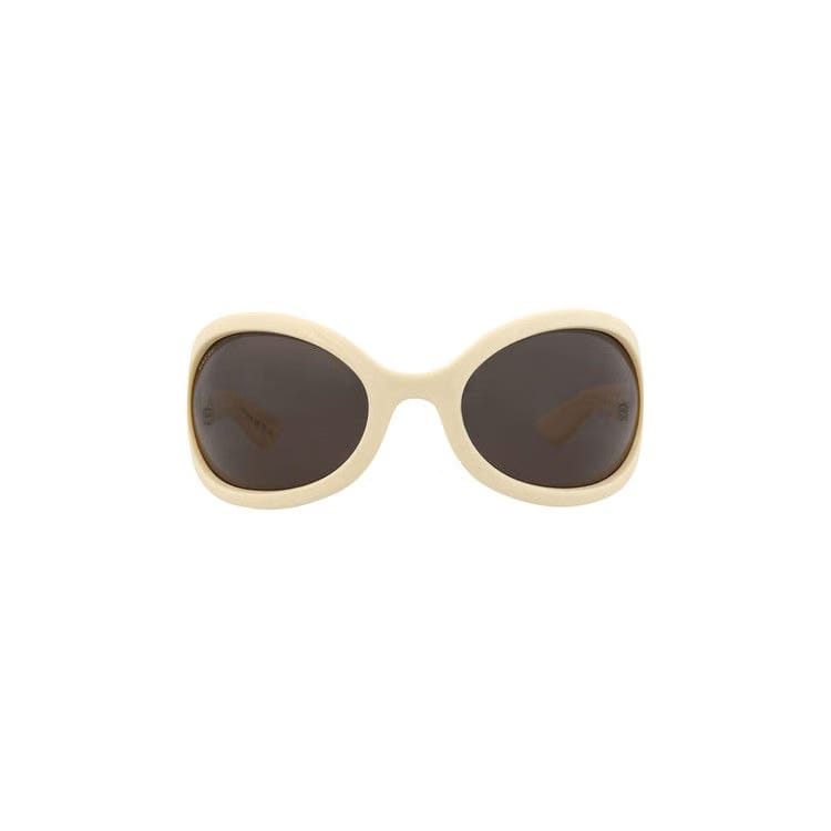 Gucci Wrap Around Sunglasses White/Brown