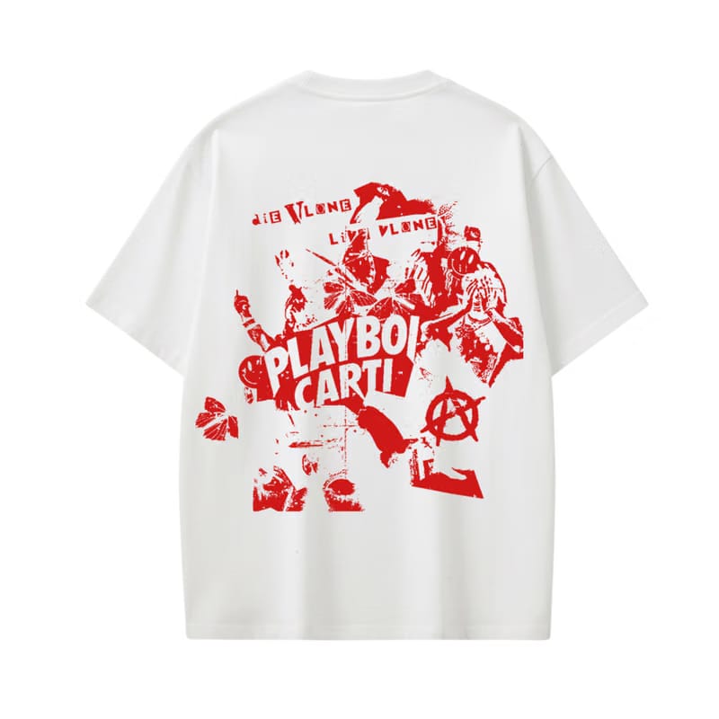 Carti - DIE LIT (White And Red) T-shirt