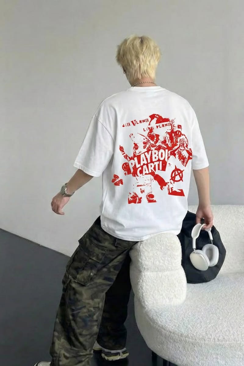 Carti - DIE LIT (White And Red) T-shirt